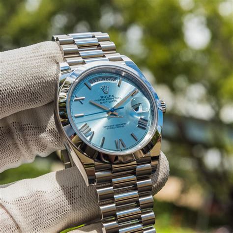 rolex day date platinum ice blue dial price|rolex day date platinum 40mm.